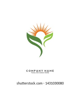 creative green leaf logo template