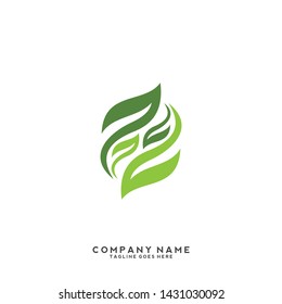 creative green leaf logo template