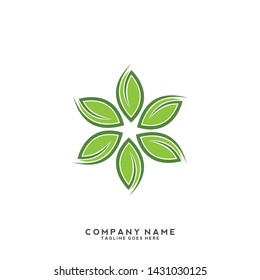 creative green leaf logo template