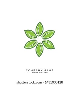 creative green leaf logo template