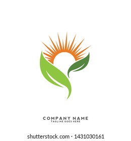 creative green leaf logo template