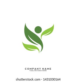 creative green leaf logo template