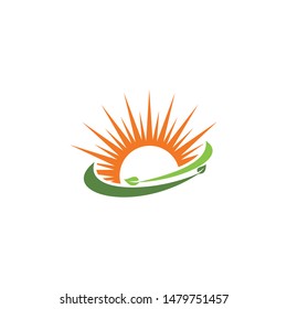 creative green leaf logo template