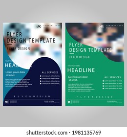 Kreativgrün und hellblau Business Flyer Vektordesign