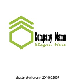 diseño de logotipo verde creativo con fondo blanco
