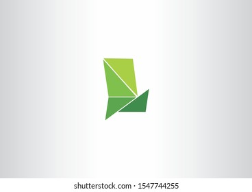 Creative green logo design with fold shape concept