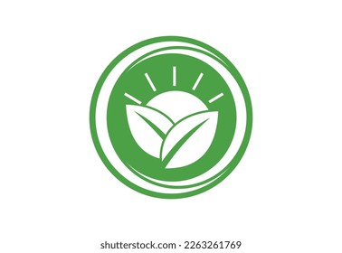 Creative Green nature logo design, Vector design template