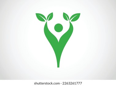 Creative Green nature logo design, Vector design template