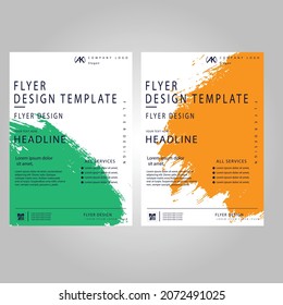 Creative green and orang colour vector flyer design