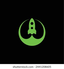 
Creative green Rocket Circle Logo Design Illustration