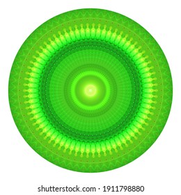 Creative green round symbol. Abstract summer logo. Circle modern art icon. Pattern ornament spring illustration eps10.