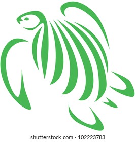 Creative Green Sea Turtle Illustration