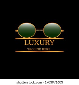 diseño vectorial del logotipo de gafas de sol verdes creativas
