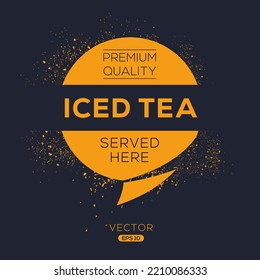 Creative (Green tea) drink, Green tea sticker, vector illustration.