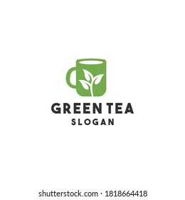 Creative green tea logo design vector