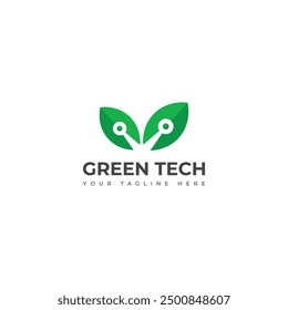 Creative Green tech logo design 