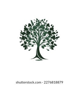 Creative green tree logo design
