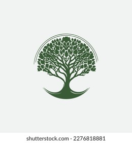 Diseño de logotipo de árbol verde creativo