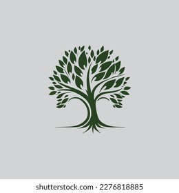 Diseño de logotipo de árbol verde creativo