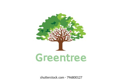 Creative Green Tree Nature Logo Design Symbol Illustration