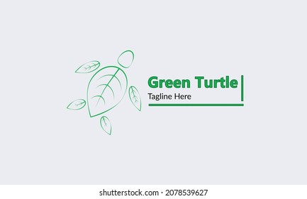 Creative Green Turtle concept logo design template