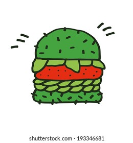 creative green vegetarian Burger