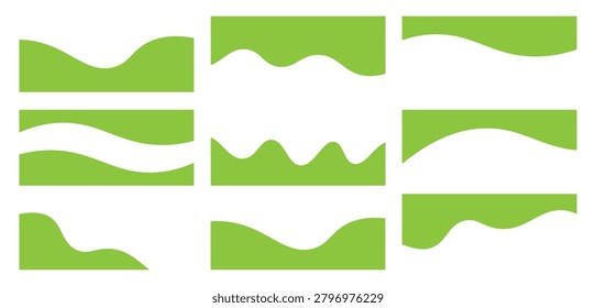 Creative green wavy terrain background with organic curved borders and a fresh natural appearance. Great for agriculture, sustainability, and outdoor-themed designs.