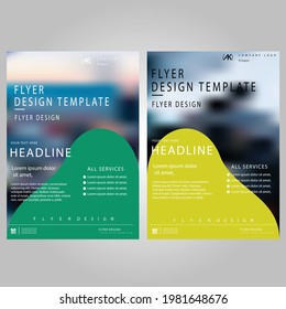 Creative Green and yellow colour flyer design