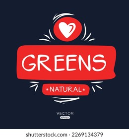 Creative (Verdes), etiqueta Verdes, ilustración vectorial.