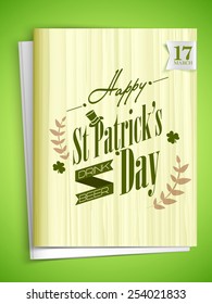 Creative greeting card design with envelope for Happy St. Patrick's Day celebration. 