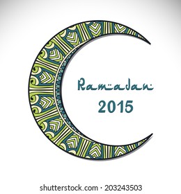 Creative greeting card design for holy month of muslim community festival Ramadan with moon. Vector background
