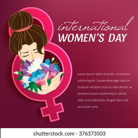 Creative greeting card design for International Women's Day celebrations 