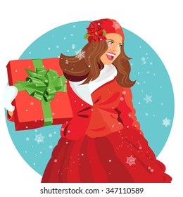 Creative greeting card design with shiny Xmas decorations on stylish background for Merry Christmas celebration and Happy New Year. Christmas sale.