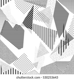 Creative greeting card with frame in the Memphis style. Modern design.  Design for a poster, postcards, invitations, notebooks, notebook covers. Vector