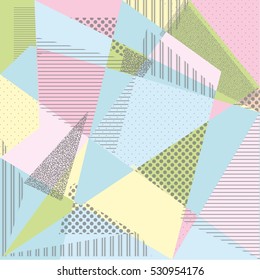 Creative greeting card in Memphis style. Modern design. Designs for cards, posters, invitations, clothing. Vector