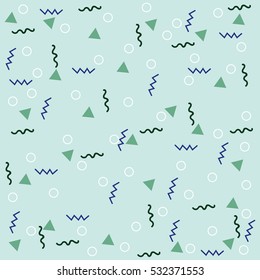 Creative greeting card in the Memphis style. Modern design.  Design for a poster, postcards, invitations, notebooks, notebook covers. Vector