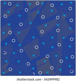 Creative greeting card in the Memphis style. Modern design.  Design for a poster, postcards, invitations, notebooks, notebook covers. Vector