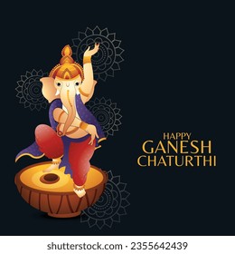 Creative Greeting Card, Poster Or Banner For Hindu Festival Ganesh Chaturthi Celebration