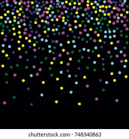 Creative greeting card in the style of Confetti. Modern design. Background in the style of hipster. Design for cards, posters, invitations, clothes. Vector