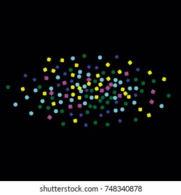 Creative greeting card in the style of Confetti. Modern design. Background in the style of hipster. Design for cards, posters, invitations, clothes. Vector