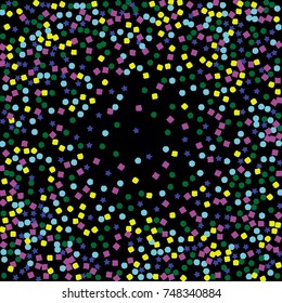 Creative greeting card in the style of Confetti. Modern design. Background in the style of hipster. Design for cards, posters, invitations, clothes. Vector