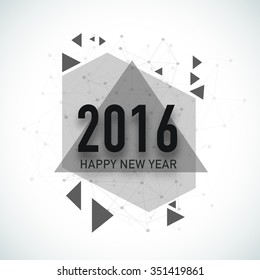 Creative greeting card with stylish text 2016 and abstract design for Happy New Year celebration.