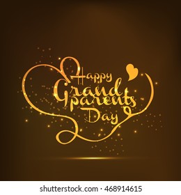 Creative greeting card with stylish typography for celebration of grandparents day .