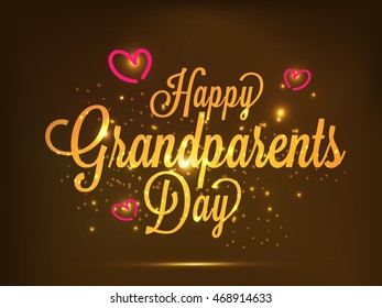 Creative greeting card with stylish typography for celebration of grandparents day .