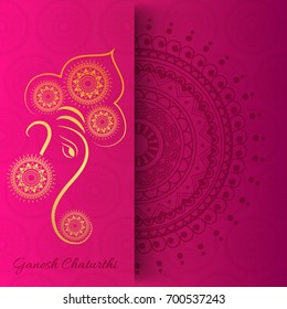 Creative Greeting Card,Poster Or Banner For Hindu Festival Ganesh Chaturthi Celebration Or Shubh Deepawali.