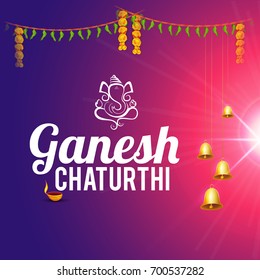 Creative Greeting Card,Poster Or Banner For Hindu Festival Ganesh Chaturthi Celebration Or Shubh Deepawali.