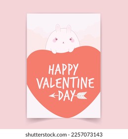 Creative greeting cards Valentine's Day Sale happy holiday time in lone banner for social media art cover website background promotion Valentine's Day vector card. Elegant volumetric 