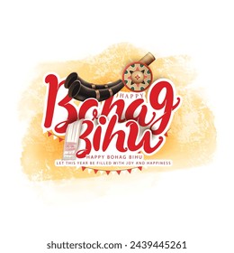 Creative greeting illustearion of Bihu Assamese New Year, Harvest Festival Of Assam. 