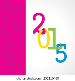 Creative greeting for New year 2015 stock vector