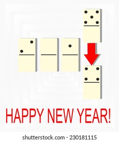 Creative greeting with the upcoming 2015, using Domino